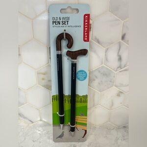 Kikkerland Old & Wise Cane Pen Set - Over the Hill/Retirement Gag Gift
